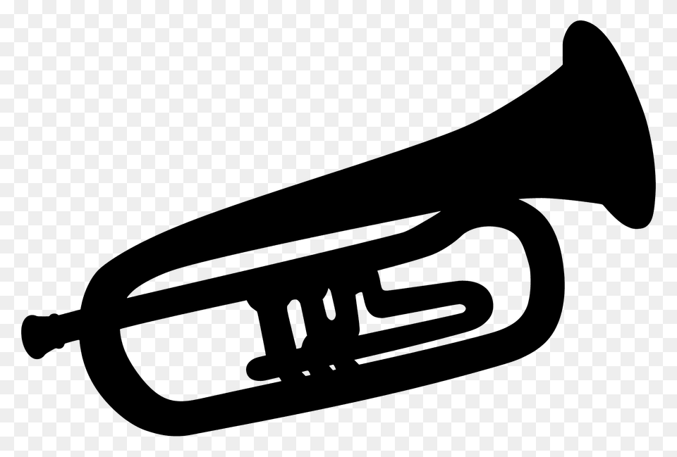 Brass Trumpet Silhouette, Brass Section, Flugelhorn, Musical Instrument, Horn Png