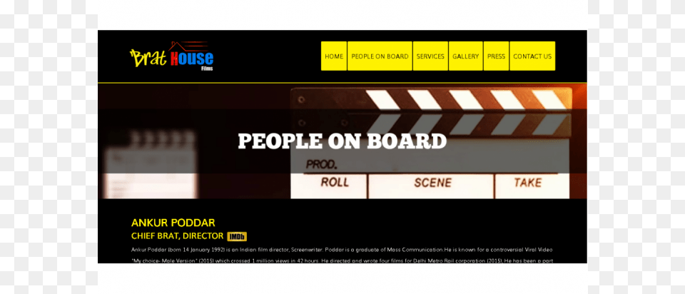 Brat House Films Film, Clapperboard, Text Free Png