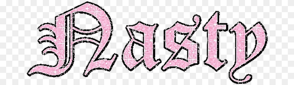 Brat Nasty Pink Glitter Calligraphy, Logo, Text Free Png