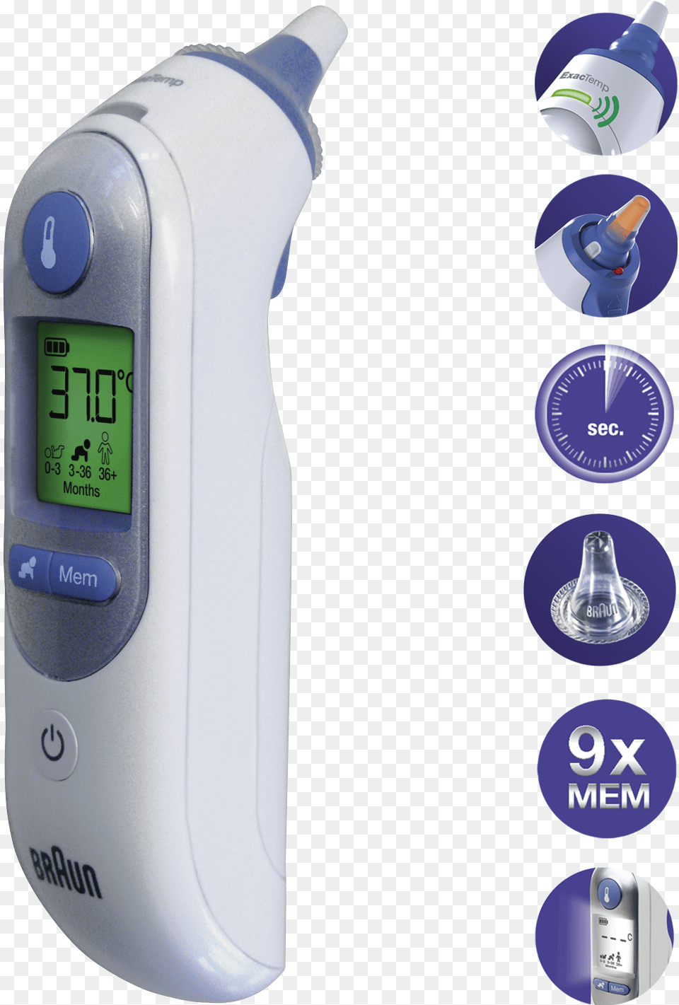 Braun Ear Thermometer Thermoscan 7 Thermoscan 7 Braun, Electronics, Screen, Computer Hardware, Hardware Png Image