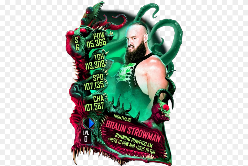 Braun Strowman Wwe Supercard Rhea Ripley, Advertisement, Poster, Adult, Male Png