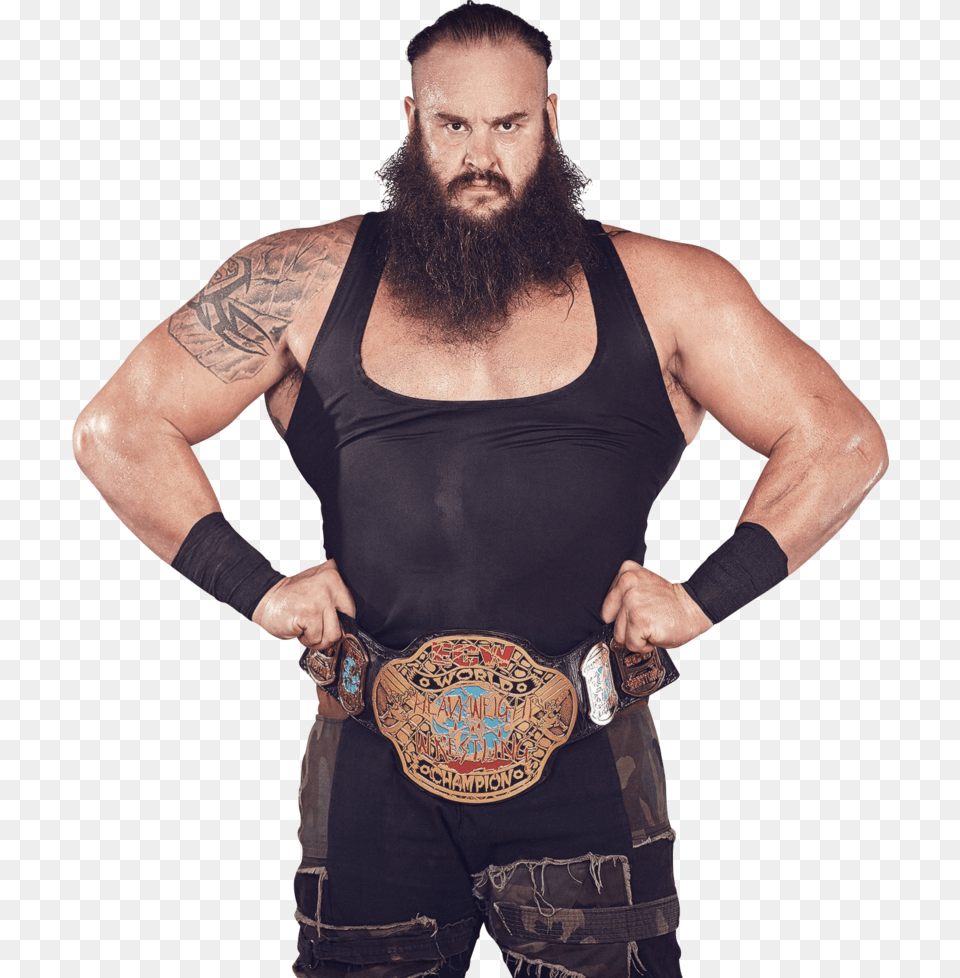 Braun Strowman Wwe Superstars With Title, Tattoo, Skin, Person, Adult Free Transparent Png