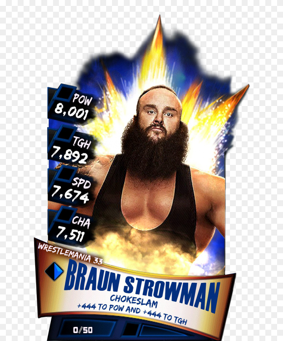 Braunstrowman S3 14 Wrestlemania33 Wwe Supercard Wm 33 John Cena, Advertisement, Beard, Face, Head Png Image
