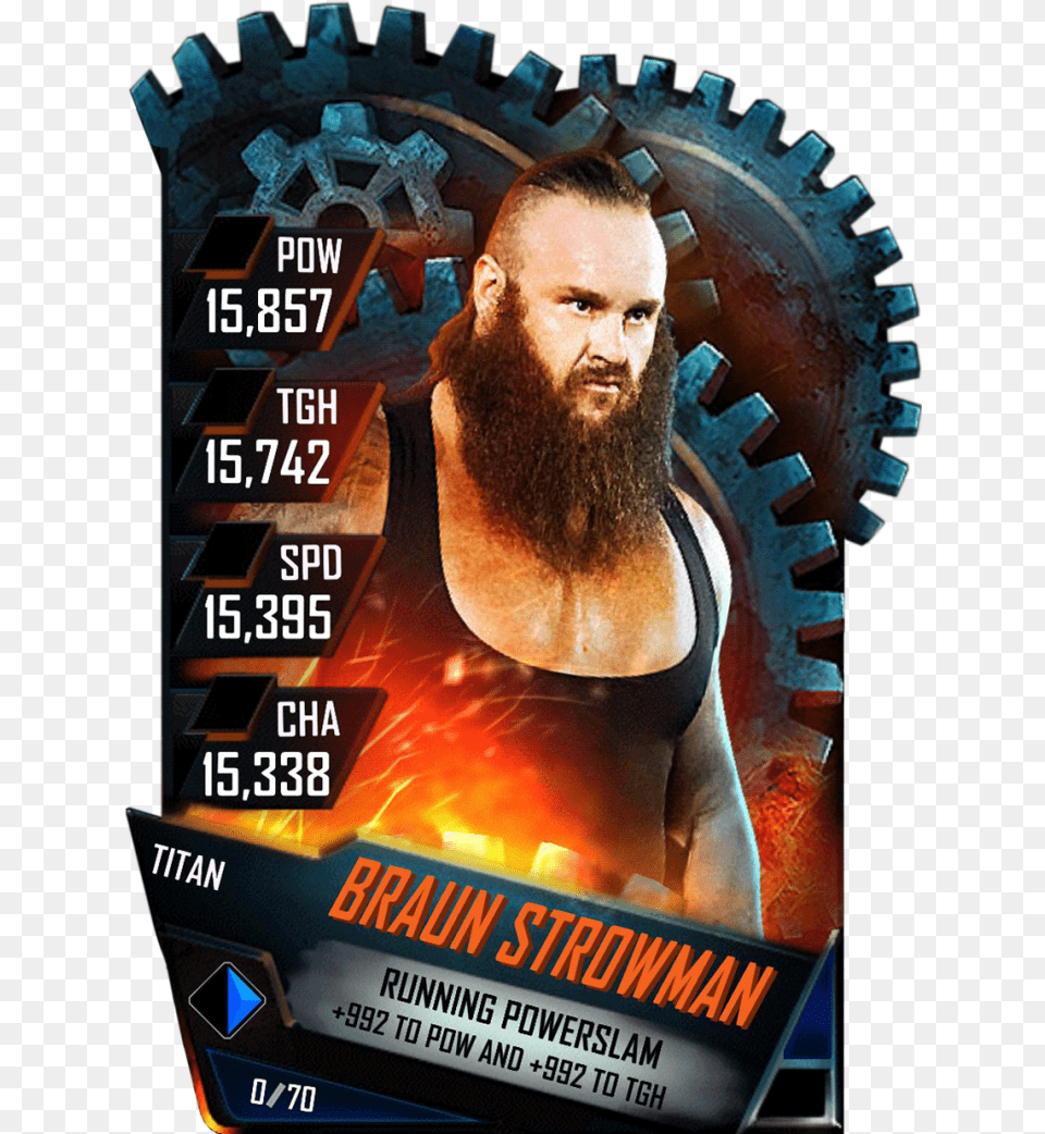 Braunstrowman S4 18 Titan Jeff Hardy Wwe Supercard, Advertisement, Poster, Beard, Face Free Png Download