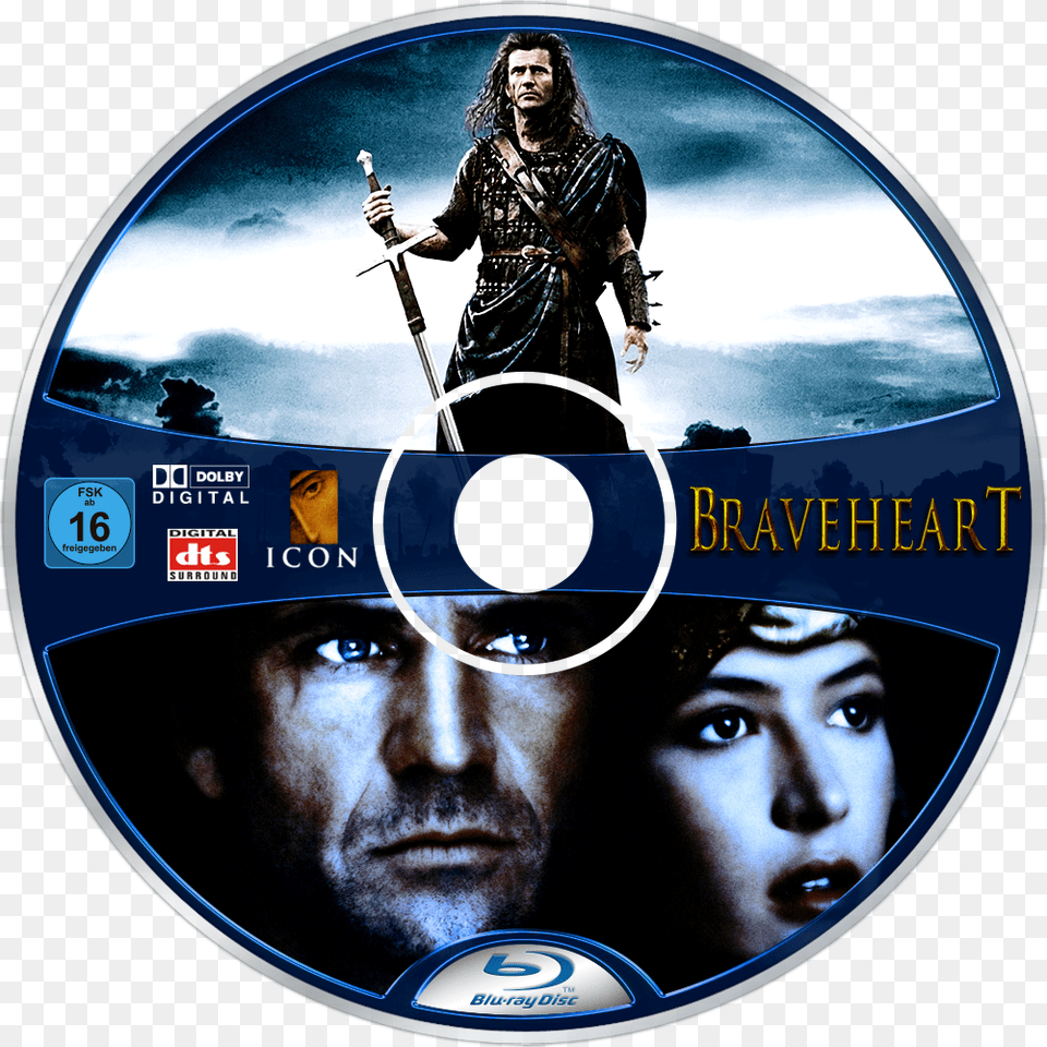 Brave Heart Blu Ray Label, Disk, Dvd, Adult, Person Free Png Download