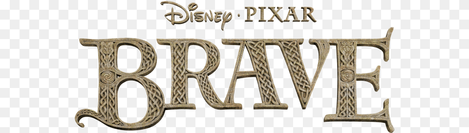 Brave Logo Disney Pixar Brave Logo, Text, Bronze Free Png Download