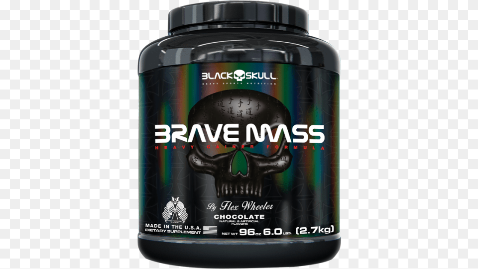 Brave Mass Black Skull Brave Mass Black Skull, Bottle, Shaker Png Image