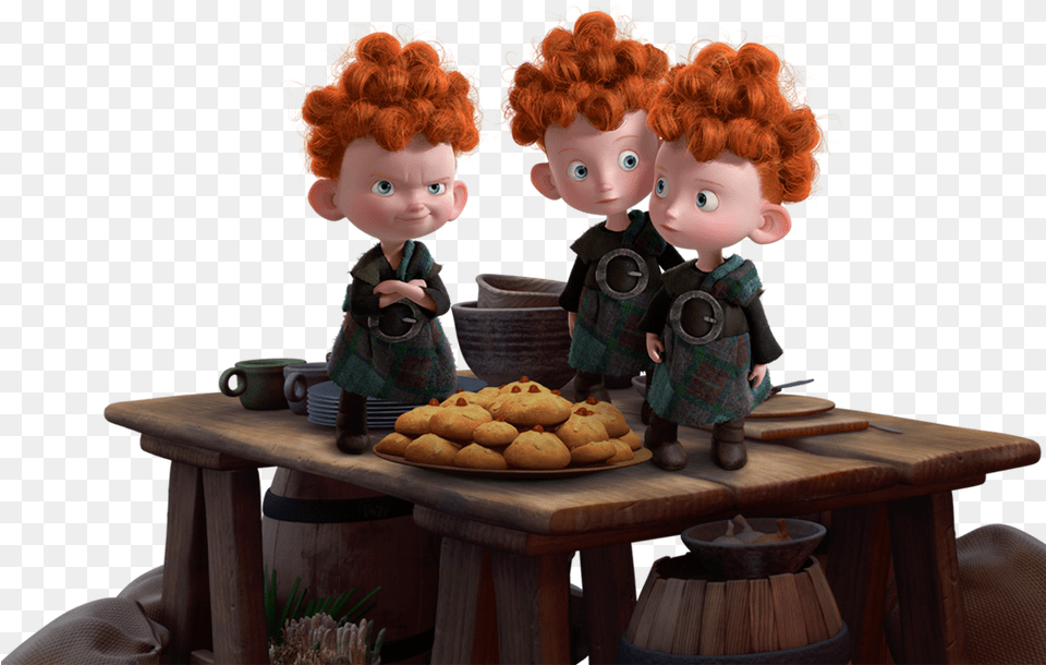 Brave Movie Little Brothers, Doll, Toy, Food, Sweets Png Image