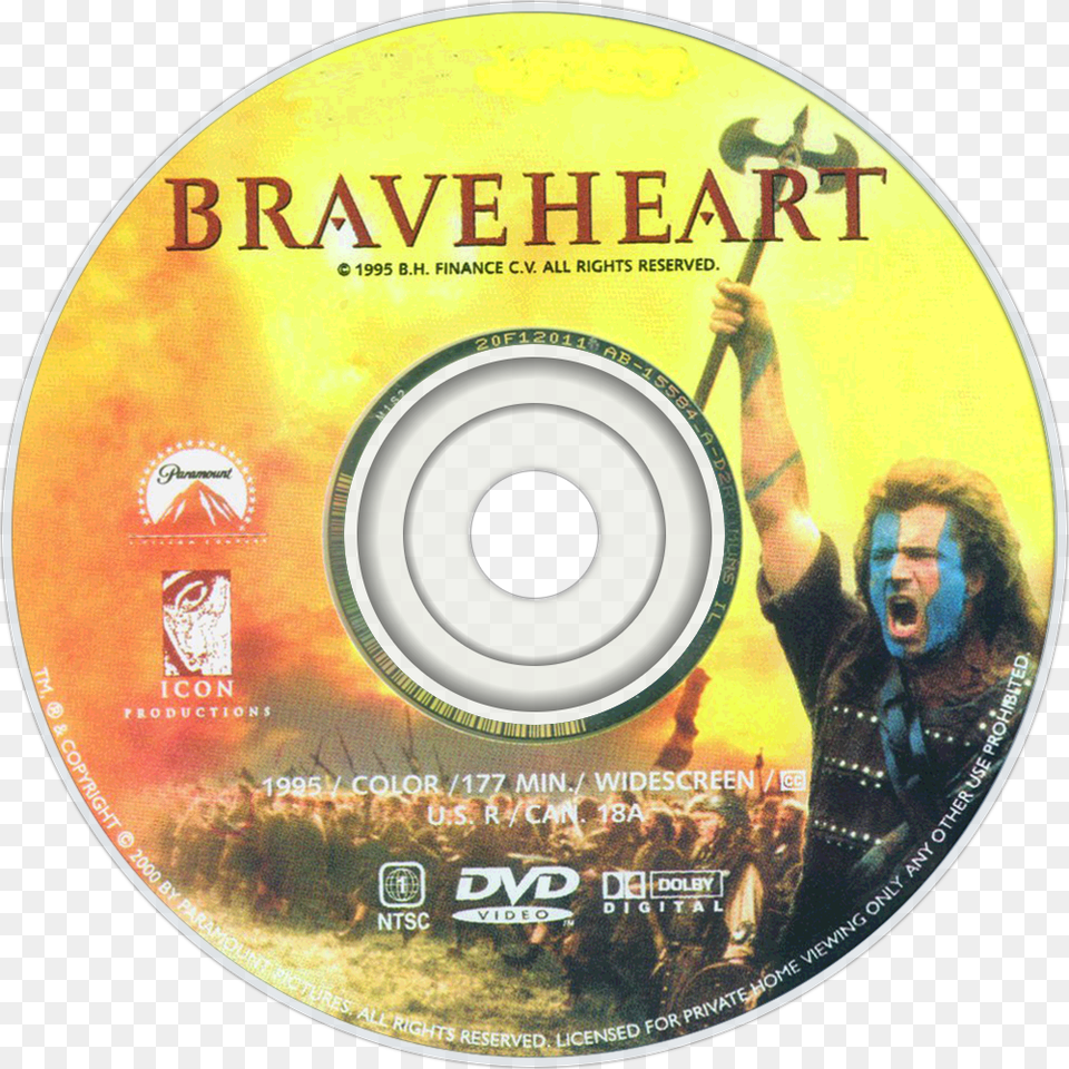 Braveheart Dvd Disc Image, Disk, Adult, Male, Man Free Transparent Png