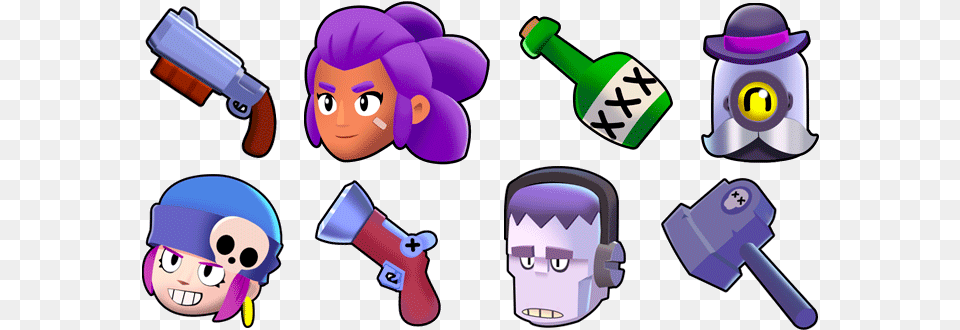 Brawl Stars Mouse Cursors Choose And Cartoon, Purple, Face, Head, Person Png