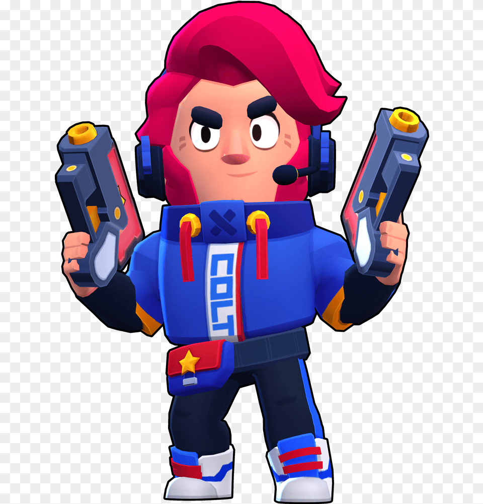 Brawl Stars Skin List All New Updated Brawler Skins Owwya Challenger Brawl Stars Colt Skins, Toy, Face, Head, Person Free Png