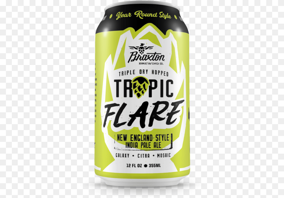 Braxton Brewing Tropic Flare, Alcohol, Beer, Beverage, Lager Png