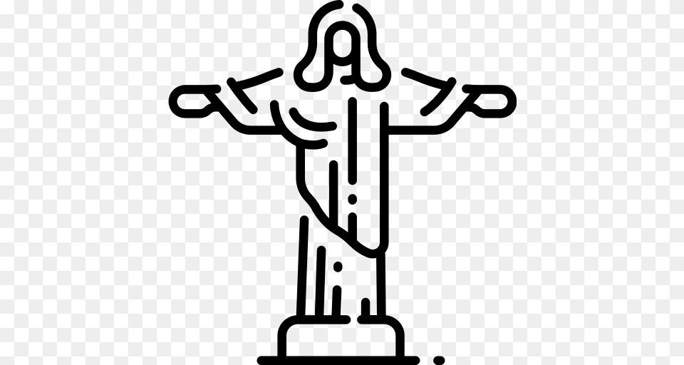 Brazil Christ Jesus Landmark Religion Rio Statue Icon, Gray Free Transparent Png