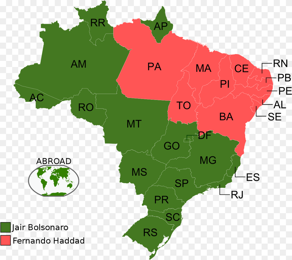 Brazil Election Map 2018, Chart, Plot, Atlas, Tree Free Transparent Png
