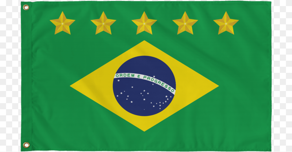 Brazil Flag 5 Star Png Image