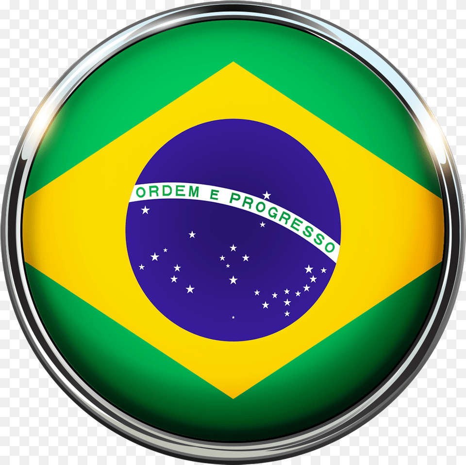 Brazil Flag Circle Colorful Color Brazil Flag, Logo, Disk, Symbol Free Png