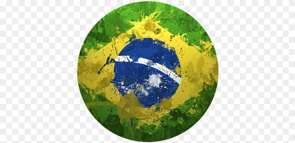 Brazil Flag In Bandeira Do Brasil Twitter, Sphere, Astronomy, Globe, Outer Space Free Png Download