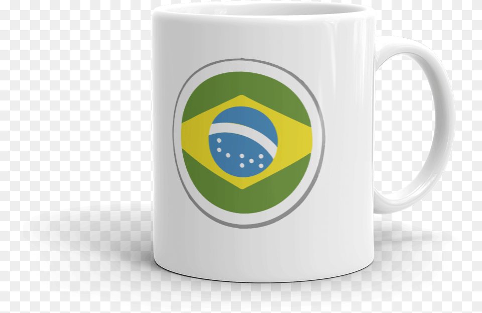 Brazil Flag Mug Brazil Flag Bandeira Brasileira Brasil Money Box, Cup, Beverage, Coffee, Coffee Cup Free Png Download