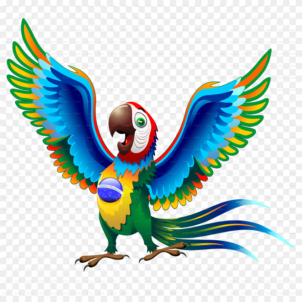 Brazil Flag Animal, Bird, Parrot Free Transparent Png