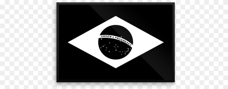 Brazil Flag Wall Art Black And White Brazil Flag, Disk, Sticker Free Png Download