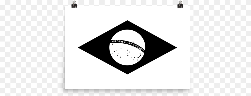 Brazil Flag Wall Art Brazil Flag Clipart Black And White, Disk, Triangle Png