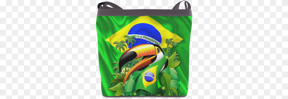 Brazil Flag With Toco Toucan Crossbody Bags Toco Toucan With Brazil Flag Wall Tapestry Small, Animal, Beak, Bird, Bag Free Png Download