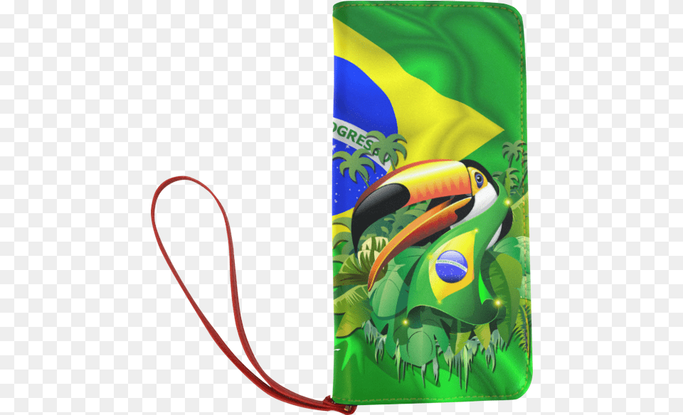 Brazil Flag With Toco Toucan Women S Clutch Wallet Graphic Design, Animal, Beak, Bird Free Png Download