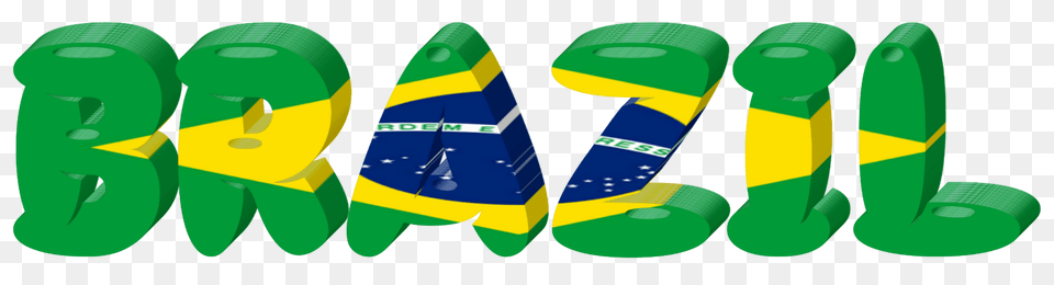 Brazil Lettering With Flag Clipart, Clothing, Footwear, Shoe, Flip-flop Png