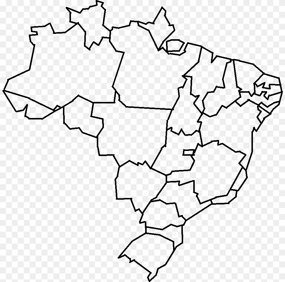 Brazil Map United Globe States Blank Clipart Brazil States Map, Atlas, Chart, Diagram, Plot Free Transparent Png