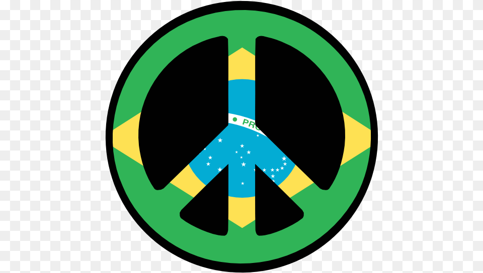 Brazil Peace Symbol Flag 4 555px 44 Symbol, Spoke, Machine, Vehicle, Transportation Png Image