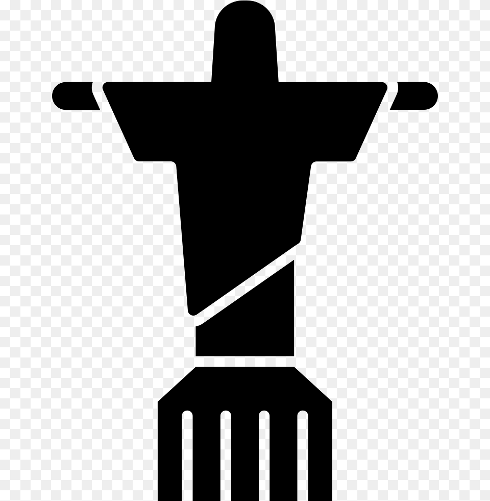 Brazil Sculpture Of Christ The Redeemer Icon Download, Cutlery, Fork, Cross, Silhouette Free Transparent Png