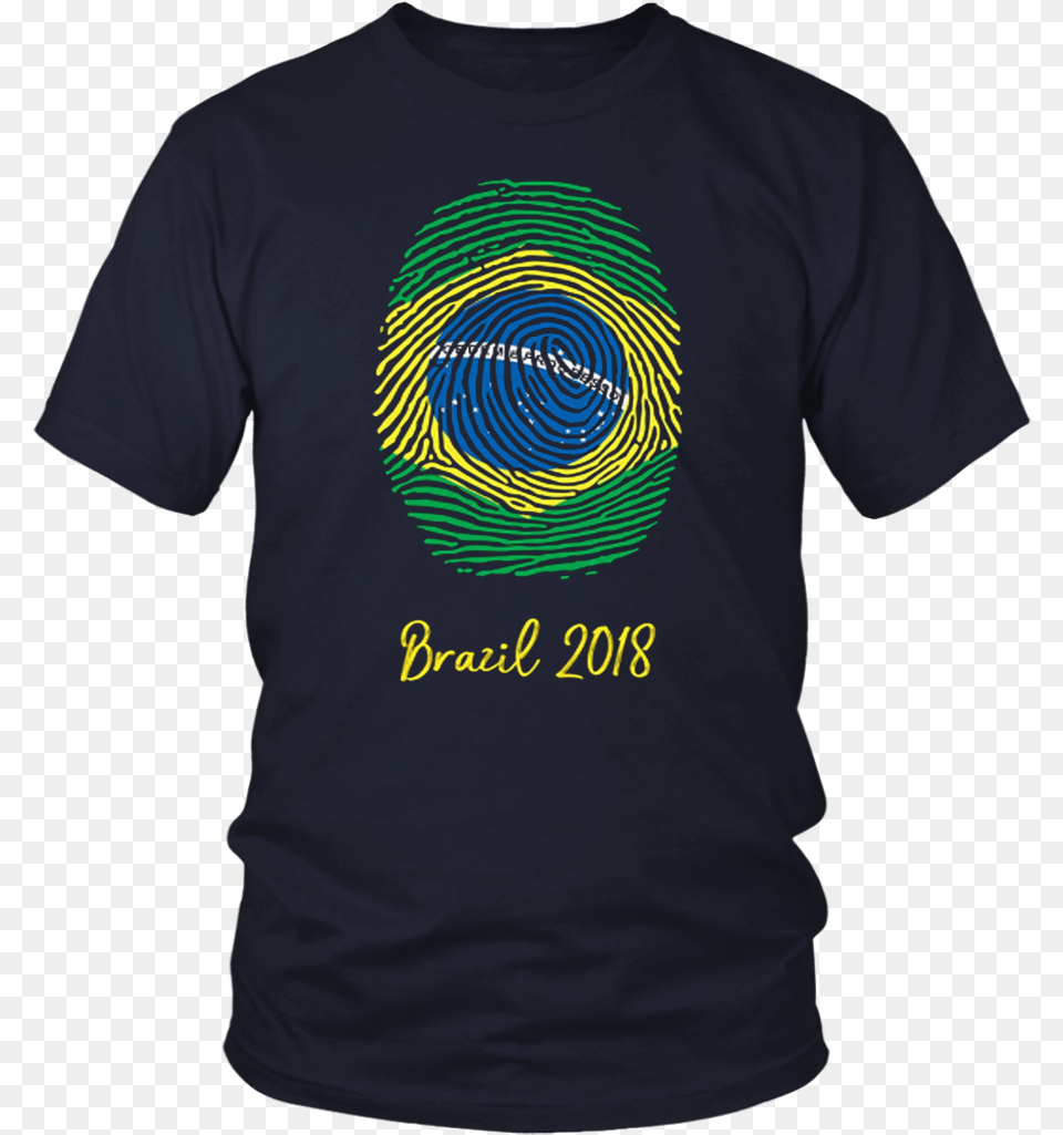 Brazil Shirt 2018 Thumbprint Soccer Flag Design Larry Bernandez T Shirt, Clothing, T-shirt Free Png
