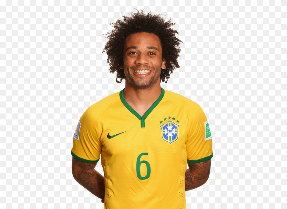 Brazil V Paraguay Marcelo Com A Camisa Do Brasil, Shirt, Clothing, Face, Person Free Transparent Png