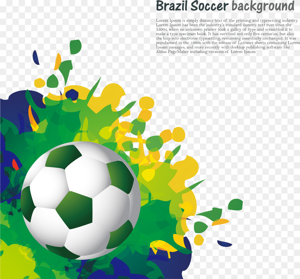 Brazil Vector Splash 2018 World Cup Soccer Background, Sport, Ball, Football, Soccer Ball Free Png
