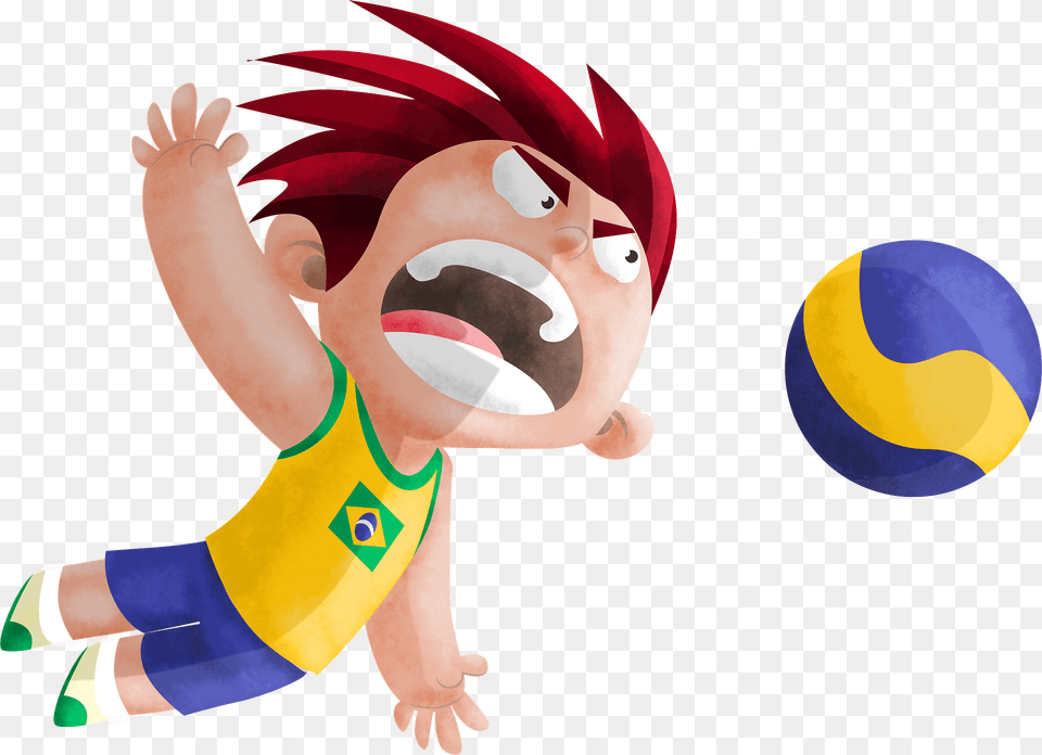 Brazil Volleyball Player Clipart, Baby, Person, Ball, Sport Free Png