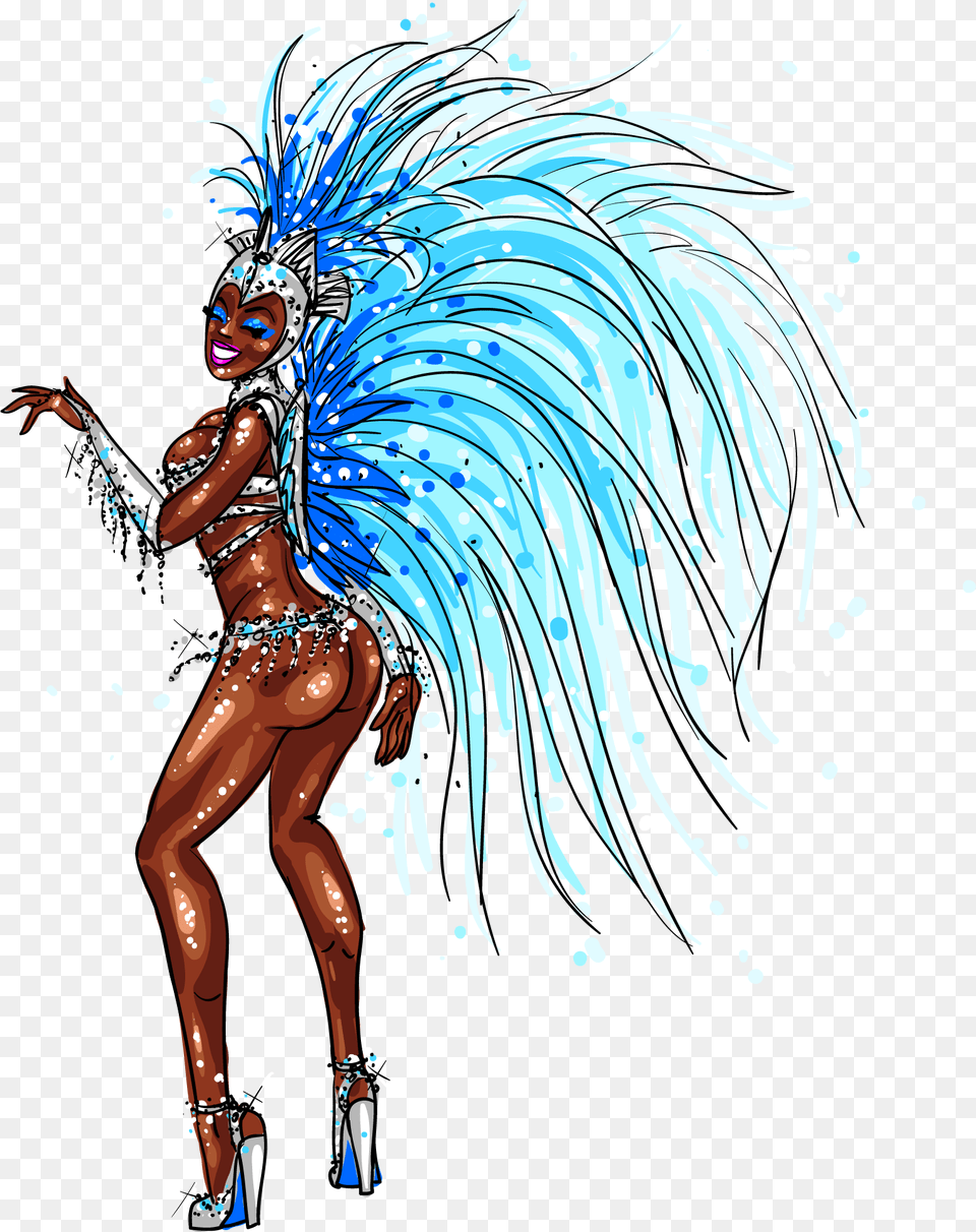Brazilian Carnival Carnival In Rio De Janeiro Illustration Clipart Brazilian Carnival Dancer, Adult, Publication, Person, Female Png Image