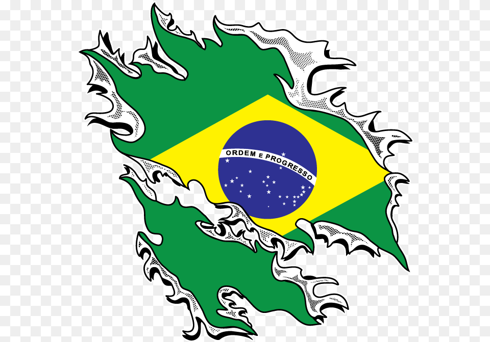 Brazilian Flag Tear Design Repblica Federativa Do Brazil Flag, Art, Logo, Graphics, Animal Free Png