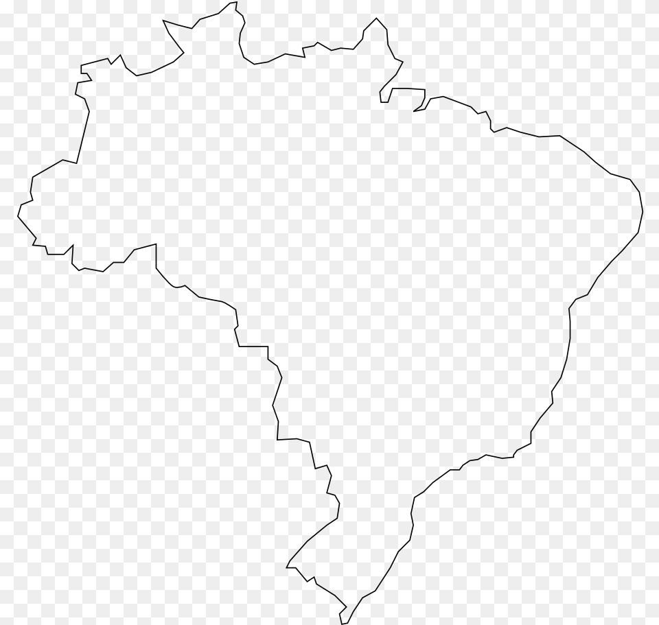 Brazilian Map Map, Gray Free Png Download