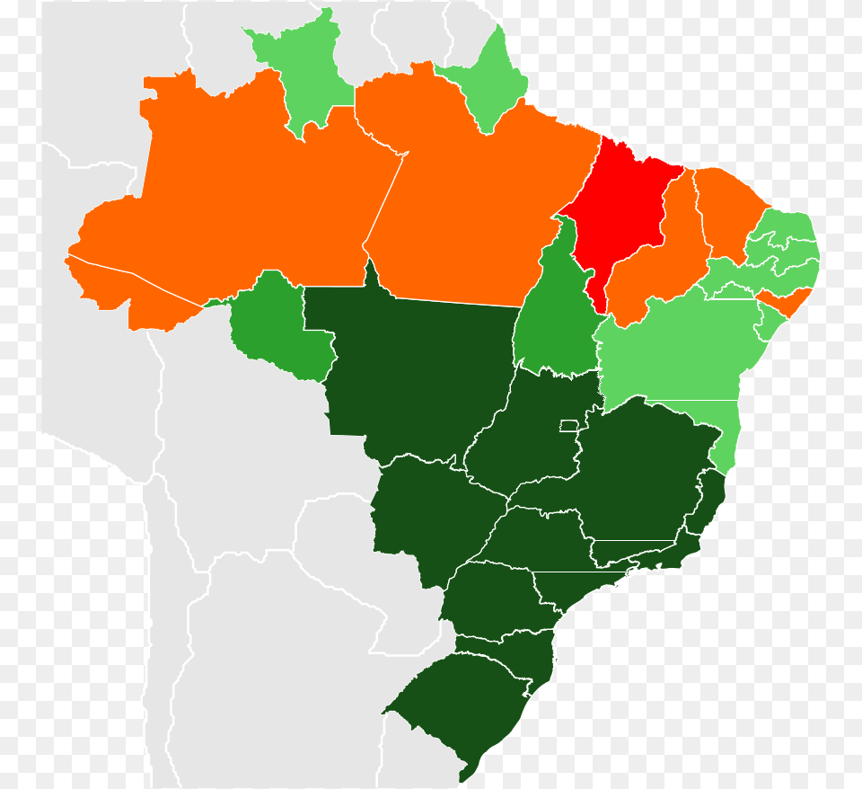 Brazilian States By Poverty Incidence Map Of Poverty In Brazil, Chart, Plot, Atlas, Diagram Free Transparent Png