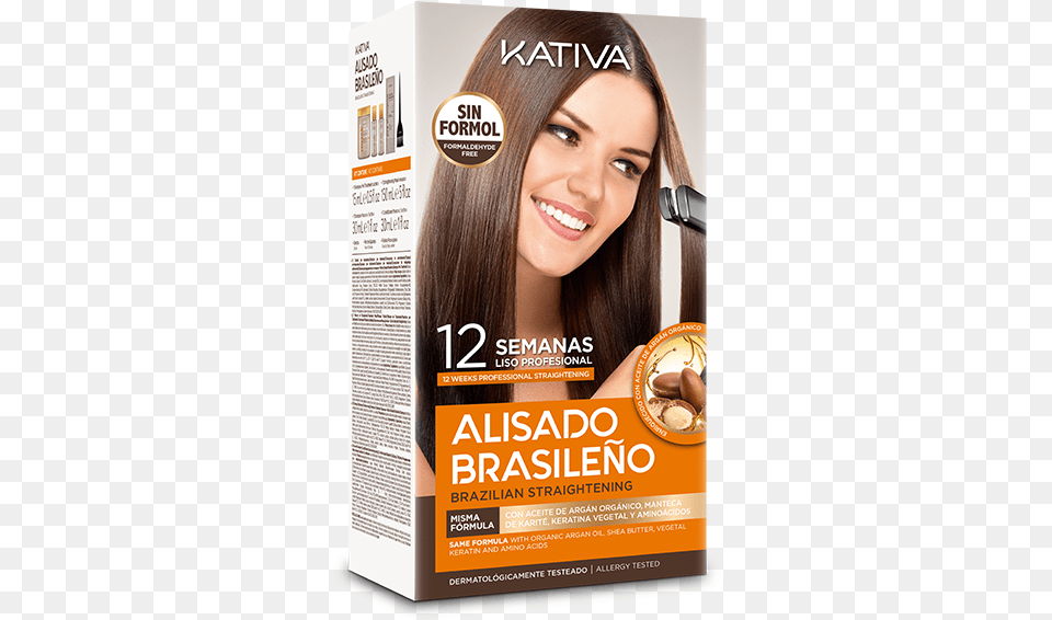 Brazilian Straightening Blonde Kativa Kativa Brazilian Straightening Kit, Advertisement, Poster, Adult, Female Free Png Download