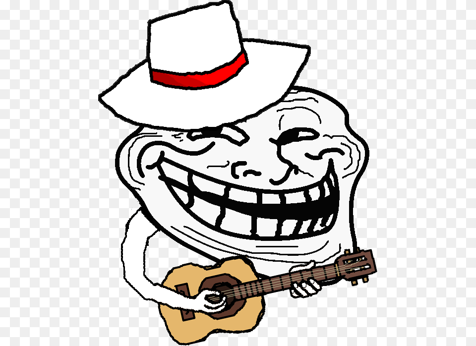 Brazilian Troll Face By Brazilian Troll Face, Clothing, Hat, Guitar, Musical Instrument Png Image