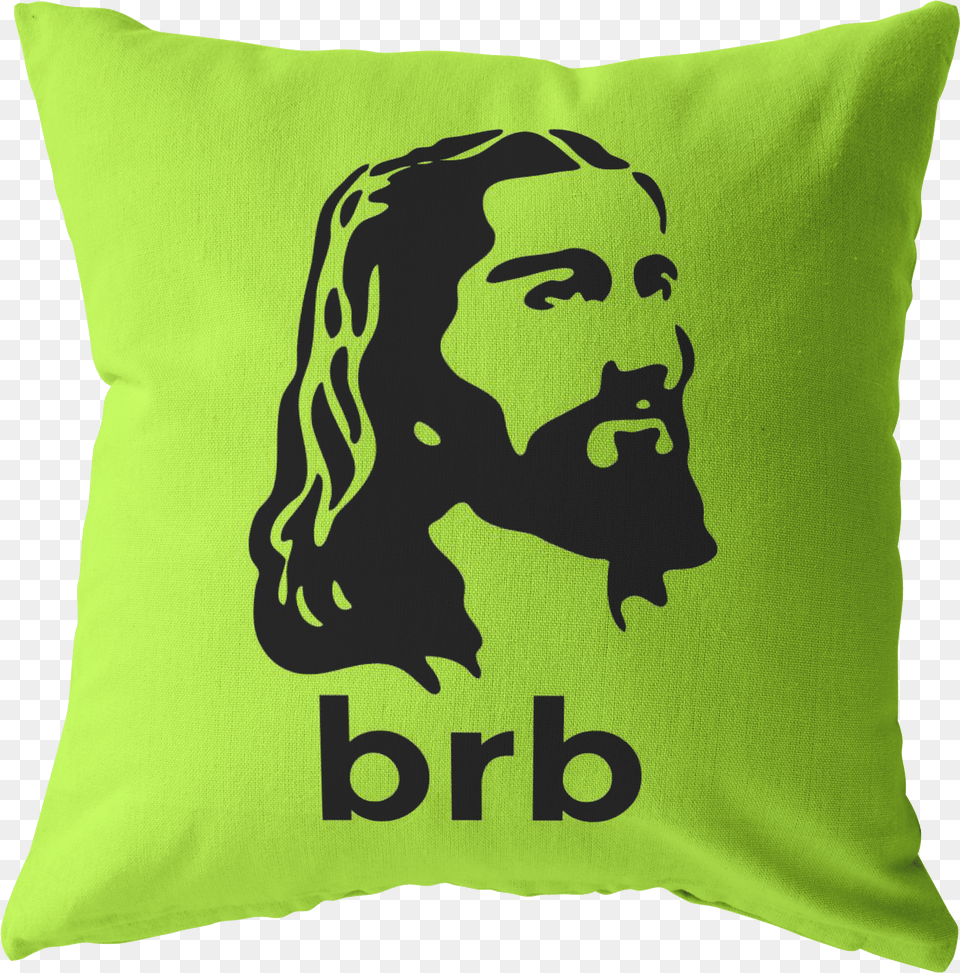 Brb 2 Green Jesus Brb Shirt, Cushion, Home Decor, Pillow, Face Png