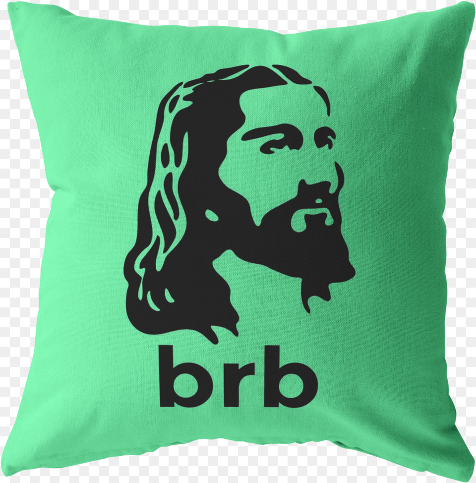 Brb Blue Green Jesus Brb Sweatshirt, Cushion, Home Decor, Pillow, Face Free Png