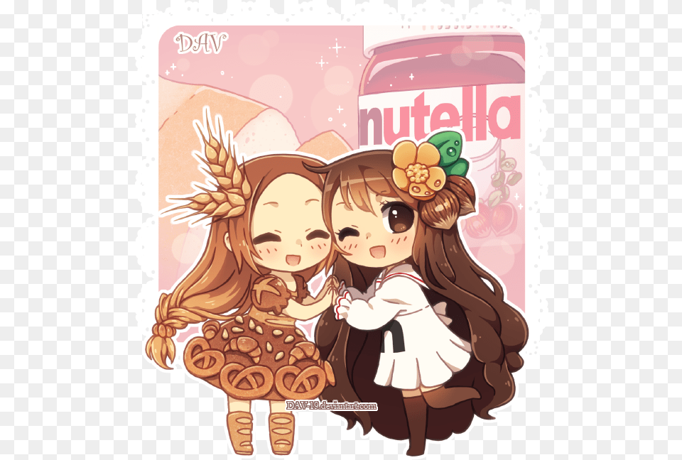 Bread And Nutella Kawaii Chibi Nutella, Book, Comics, Publication, Baby Free Png