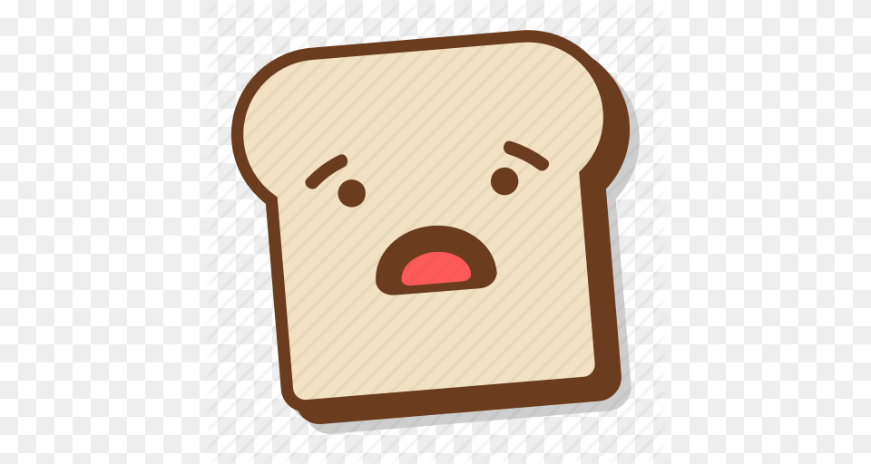 Bread Breakfast Emoji Shocked Slice Surprised Toast Icon, Food, Blackboard Free Png