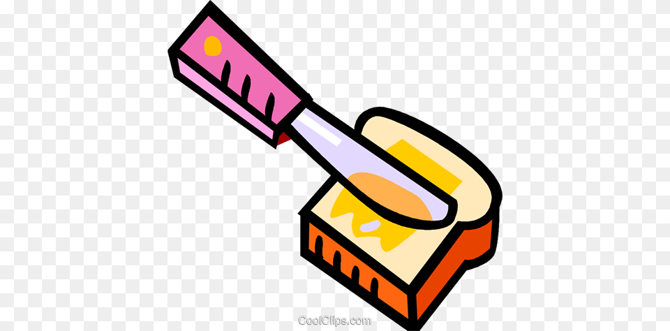 Bread Slice With Butter Knife Royalty Vector Clip Art, Brush, Device, Tool, Cutlery Free Transparent Png