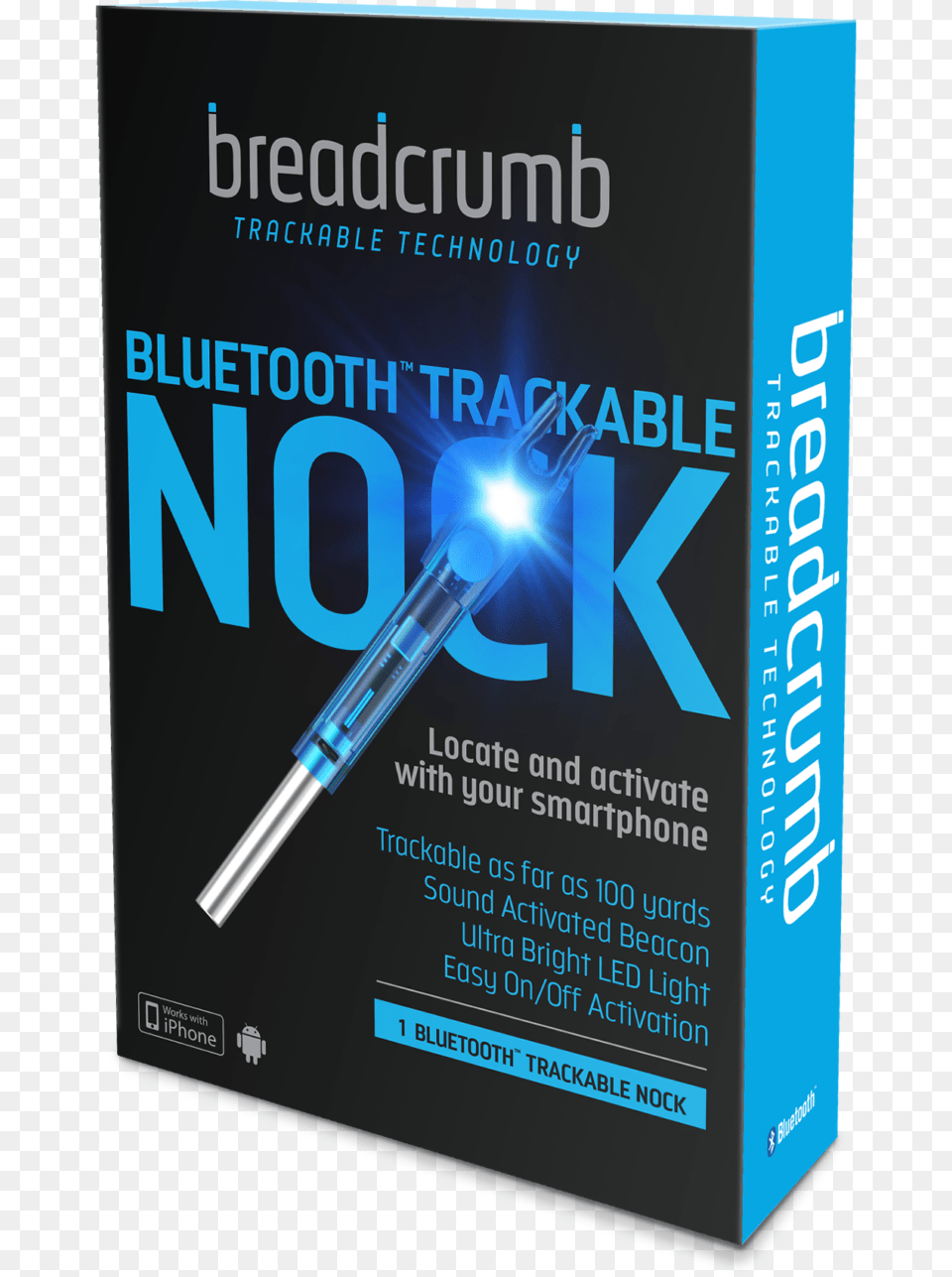 Breadcrumb Bluetooth Nock Packaging Hunting Bluetooth Trackable Arrow Nock, Advertisement, Light, Poster, Pen Png