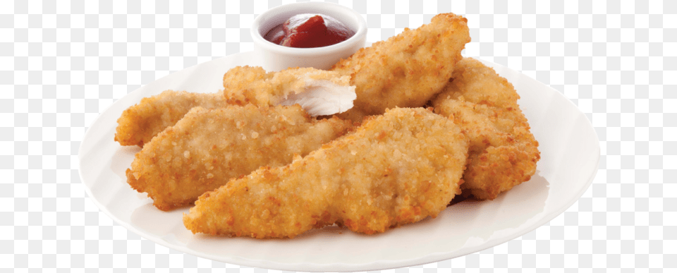 Breaded Chicken Goujons, Food, Ketchup, Fried Chicken, Nuggets Free Transparent Png