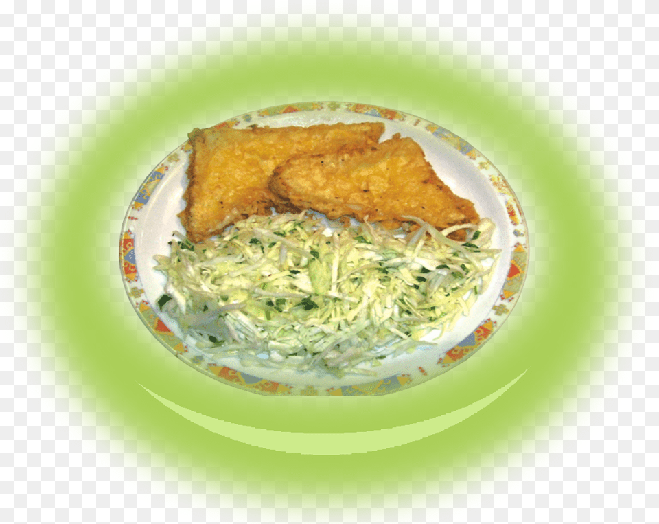 Breaded Pieces Of Yellow Cheese With Cabbage Garnish Garnitura Za Paniran Kashkaval, Food, Meal, Plate, Food Presentation Free Transparent Png