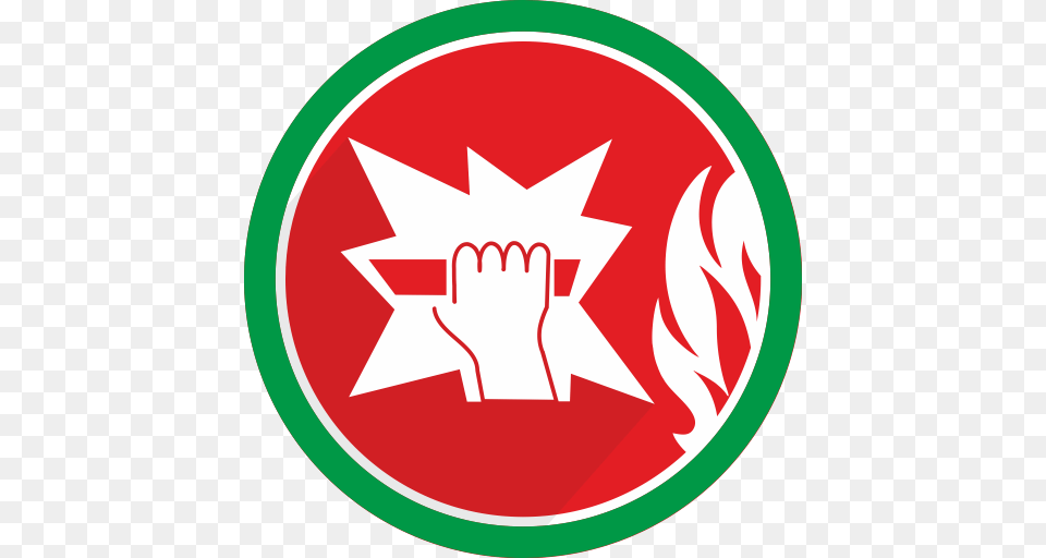 Break Danger Fire Glass Icon, Logo, Body Part, Hand, Person Free Png Download